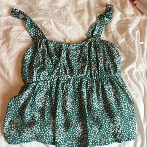 floral green tank top